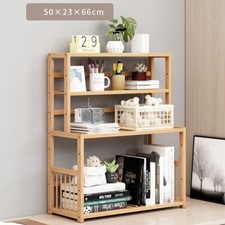 Wooden Desktop Bookshelf Rack Bookcase Organizer DIY Table Storage Shelf UK