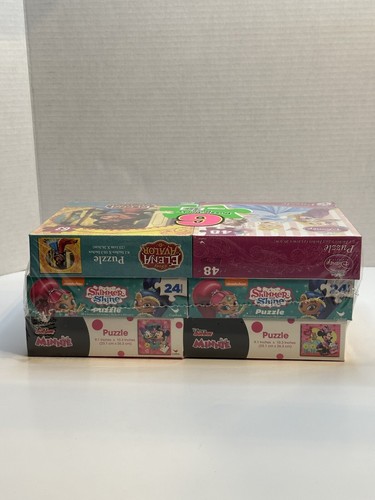 6 Puzzle Party Pack Disney Princesses Minnie Elena Shimmer and Shine Sealed New - Picture 4 of 6