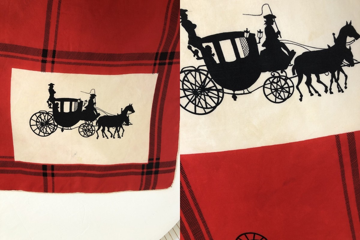 Carré, foulard en soie thème calèches - Accessoires & Bagagerie