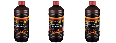 3 x Quick Flame Grill Beleuchtung Gel BBQ Feuerzeug Starter für Grillpartys 1 Ltr