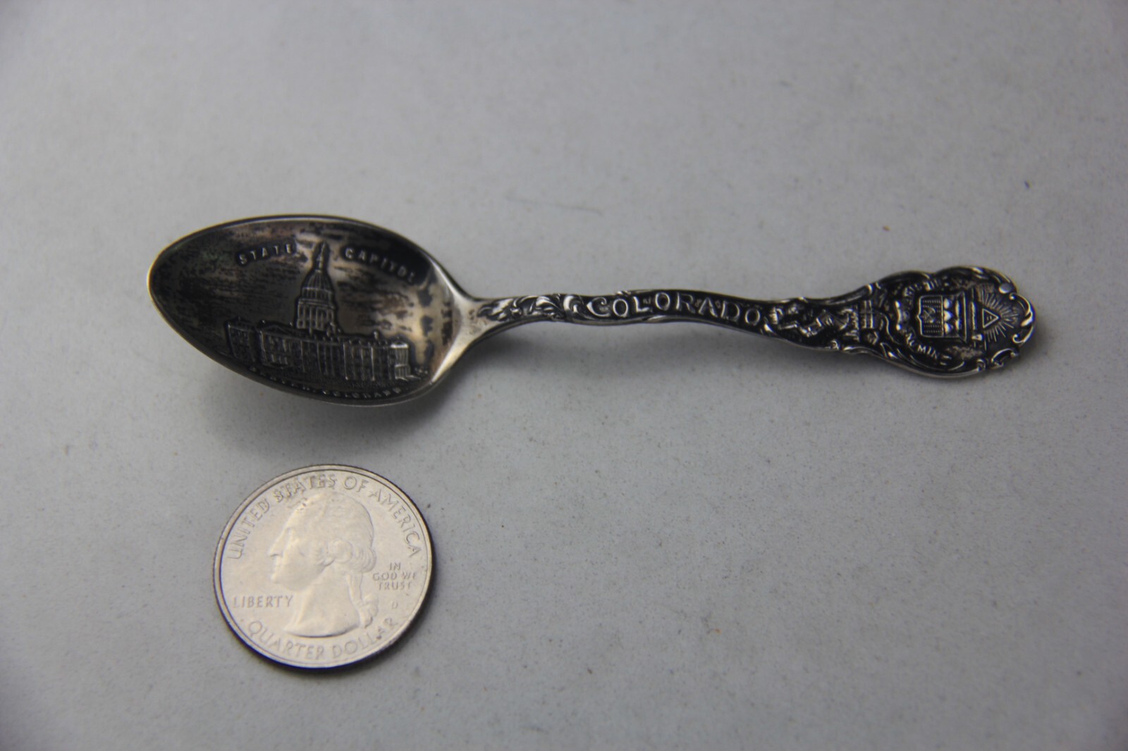 Denver Colorado State Capitol Sterling Silver Souvenir Spoon by Shepard Mfg. Co.