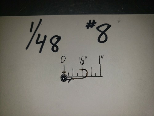 50 plantillas de cabeza redonda de 1/48 oz con ganchos mustad de bronce #12 #10 #8 #6 #4 Tú eliges - Imagen 8 de 10