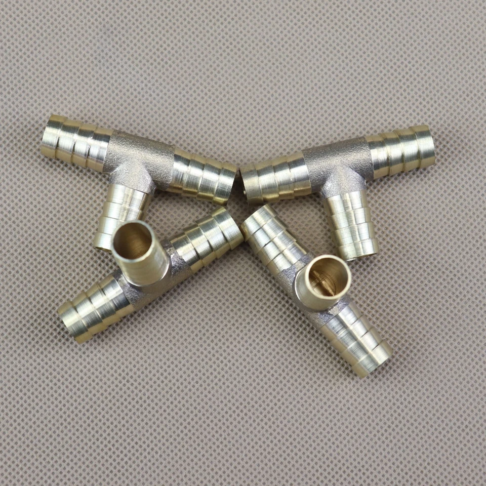4 шт. водяной 3-полосный латунный тройник T-образный фитинг шланг воздушный топливный стержень соединитель 1/2 дюйма (12 мм) - Изображение 2 из 4