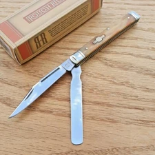 Rough Ryder Doctors Pocket Knife Stainless Blades Tobacco Smooth Bone Handle