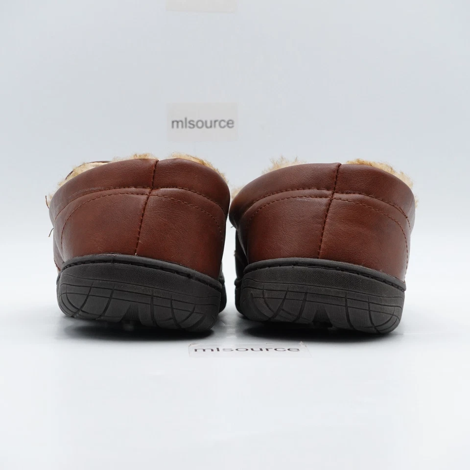 Size 8 Men's 32 Degrees Venetian Faux Leather Moccasin Slippers 71WT670049 Brown - Image 4 of 4