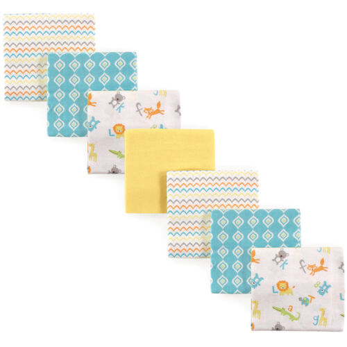 Luvable Friends Baby Cotton Flannel Receiving Blankets, Abc 7-Pack, One Size - Picture 1 of 2