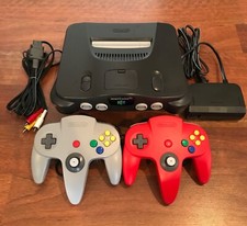 N64 Nintendo 64 Console up to 2 OEM Controllers Cords CLEANED TESTED