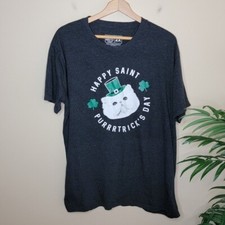 Crazy Dog T-Shirts | Happy St. Purrtrick's Day Cat Tee, mens unisex size 2X