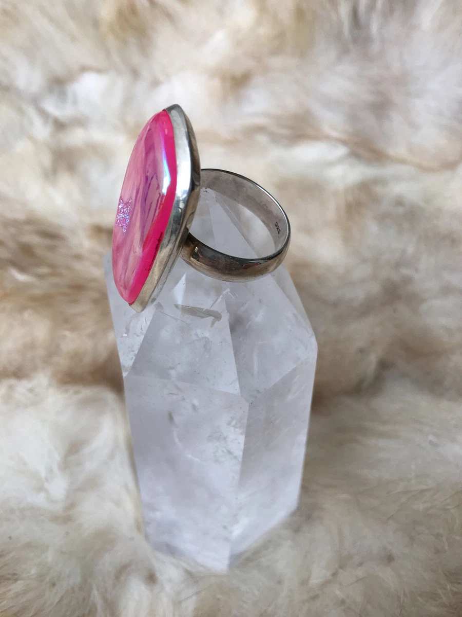 Silver ring with shop big stone