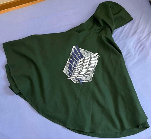 AOT Attack on Titan Survey Corps Cloak USJ Cosplay Costume hoody/hoodie Khaki - Picture 8 of 11
