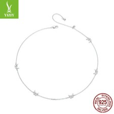 Fashionable 925 Sterling Silver Butterfly CZ Necklace For Women Gifts Jewelry