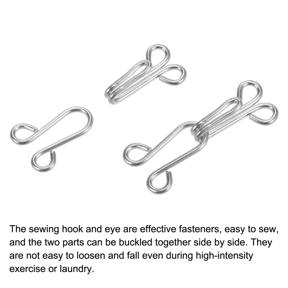 50Set Nähen Haken und Ösen VerschlussSet Kupfer Rostsicher 36mmx12mm Groß - Bild 4 von 4