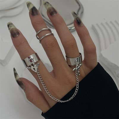 Key Heart Lock Ring Set  _cn