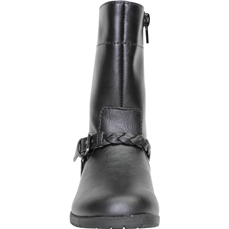 Botas/zapatos informales de vaquero de montar negros Faded Glory para niñas pequeñas y jóvenes: 7-1 Foto 4 de 4