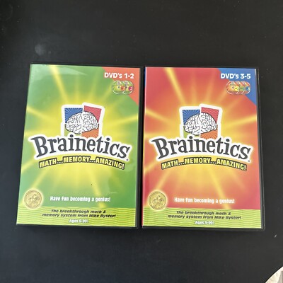 Brainetics Math Memory System DVD 1-2 And 3-5 Educational  Game Warm Up