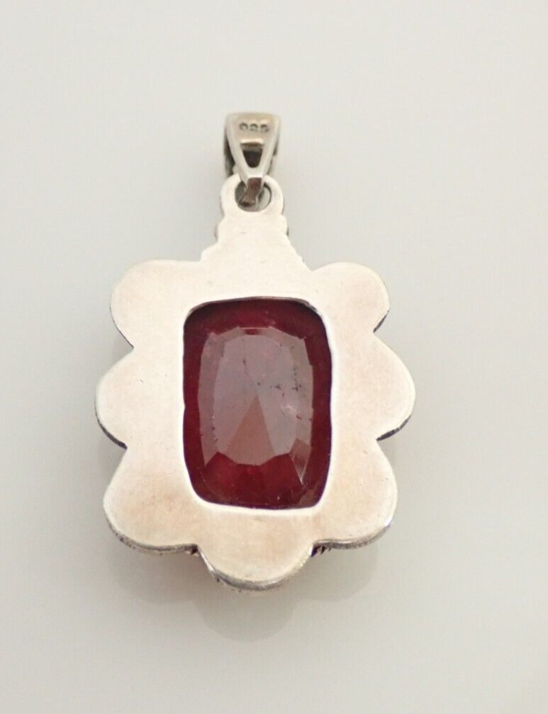 Ruby Corundrum Gemstone Sterling Silver Necklace … - image 5