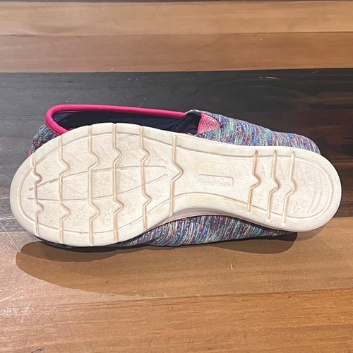 SKECHERS Kids Sz 4 Pink Colorful Memory Foam Slip-On Sneakers - Picture 11 of 14
