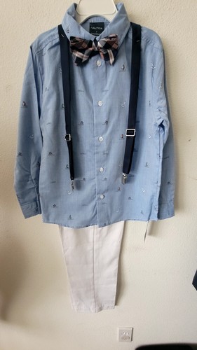 NAUTICA 4Pc Blue/ White Boy's Suit Size 7 $59.50