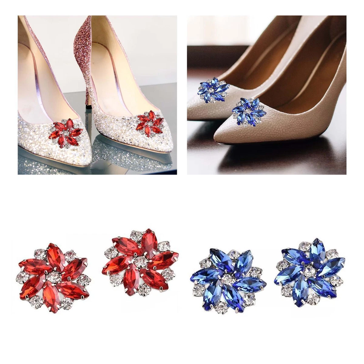 4 Pi ces Pinces Chaussures Strass Bijoux Cristal Boucle de