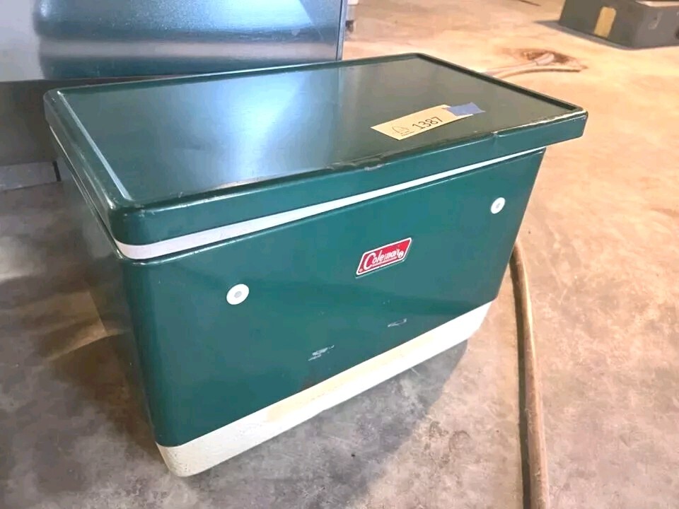 Vintage Cooler Camping Traveling Retro Green Coleman Metal eBay
