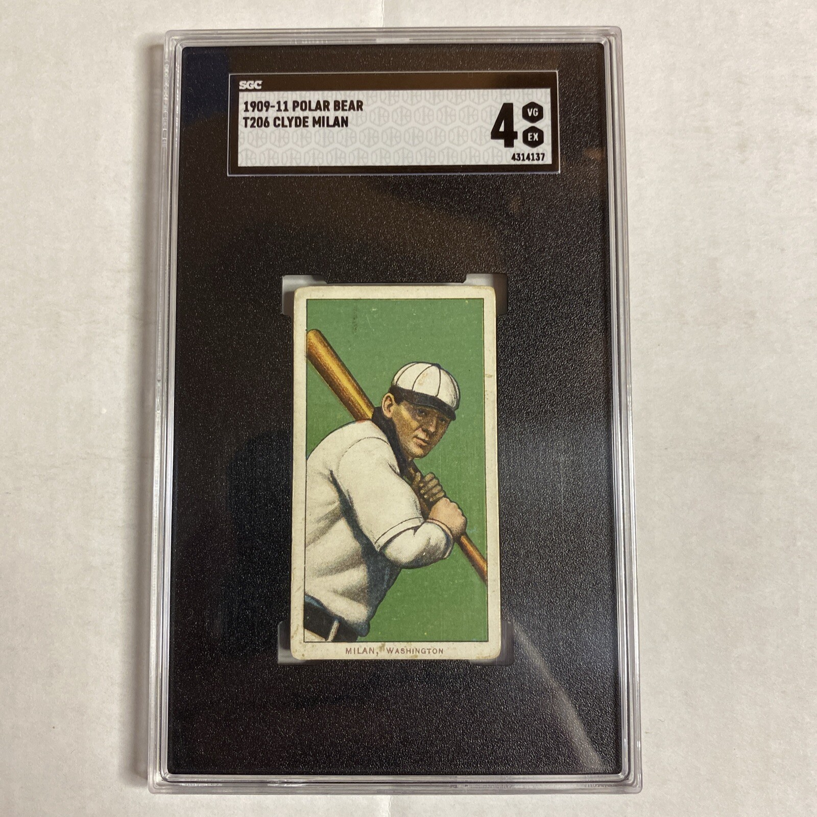 1909-11 T206 Polar Bear Back Clyde Milan SGC 4 PS