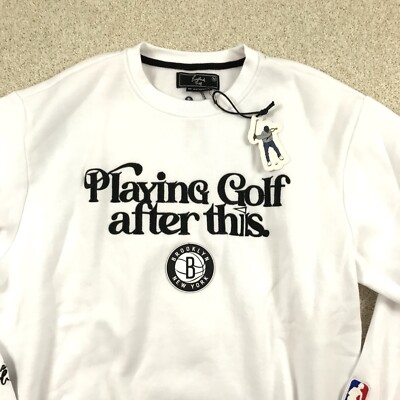 Eastside Golf Brooklyn Nets Crew Neck Sweater Mens Medium White