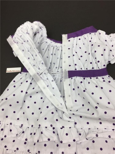 American Girl Kirsten Midsummer Summer Purple Polka Dot Dress AG tag Retired EUC - Picture 4 of 8