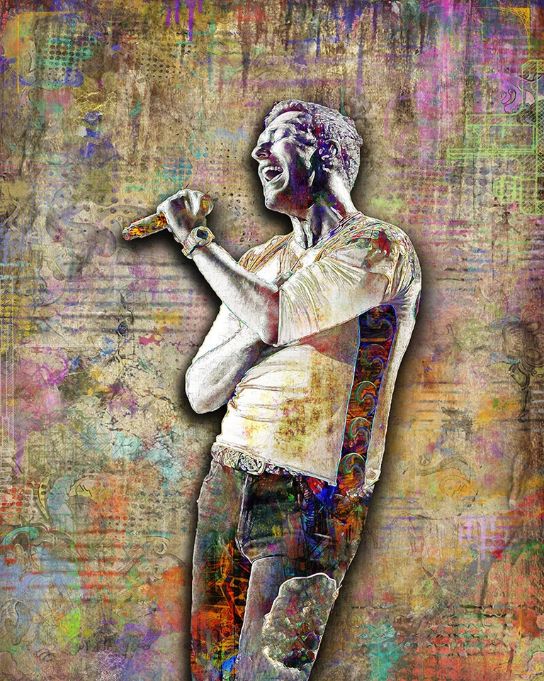 CHRIS MARTIN of COLDPLAY Poster,  Chris of Coldplay Pop Print Free Shipping Us - Image 3 of 4