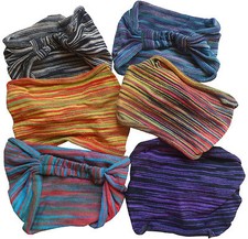 Fair Trade Cotton Hippy Boho Elasticated Hair Bandana Bands Accesories - 2 Pack