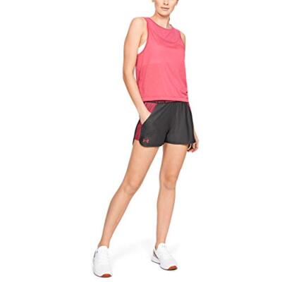 Under Armour Women's Play Up 2.0 Shorts , Jet Gray/Impulse Pink , Size M