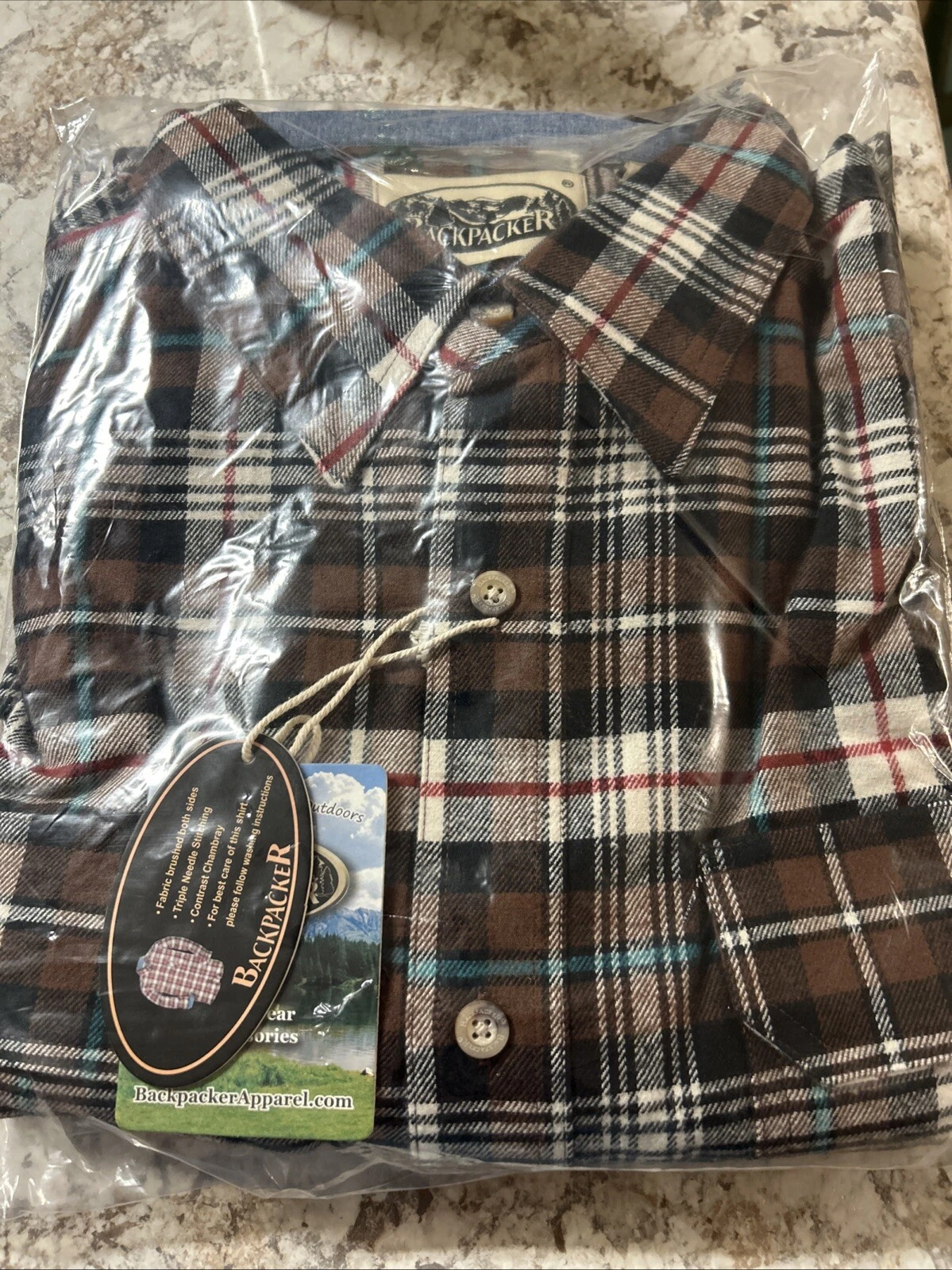 New Backpacker Men Yarn Dyed Cotton Brushed Flannel Long Sleeve Shirt BP7001 2XL