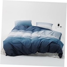 Blue White Comforter Set Gradient Blue Bedding Set Navy Queen 2-gradient Blue