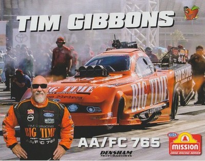 2025 Tim Gibbons Big Time Pest Control Ford Mustang Funny Car NHRA Hero Card