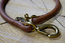 Wallet Chain Messing US Leder Riemen Lanyard Schlüssel Kette Biker Vintage !!!