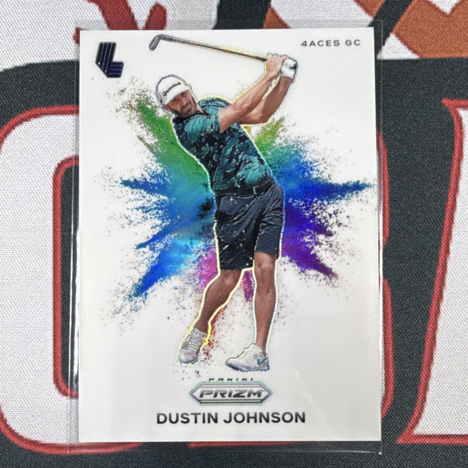 2024 Panini Prizm LIV Golf Dustin Johnson 4 Aces GC Color Blast Insert #5