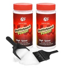 2 Cans 12oz High Speed Shuffleboard Sand Wax Powder Mini Broom Dustpan Set
