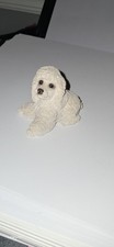 Small Vintage Stone Critters Littles White Poodle Figurine Made In USA