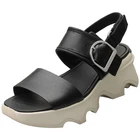SOREL Kinetic Impact Womens Wedge Sandals in Black Chalk - 8 US