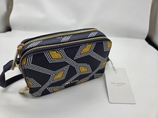 BNWT Ted Baker Small Blue Body Camera Bag with Yellow Lip Design