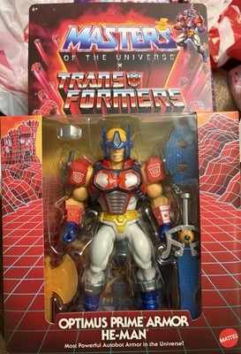 Masters of The Universe MOTU x Transformers Optimus Prime Armor He-Man IN-HAND