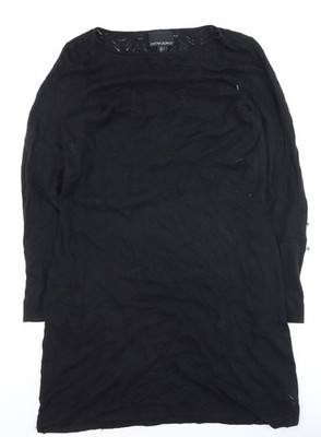 Cynthia Rowley Damen schwarzes Strick Etuikleid Gr. L Langarm