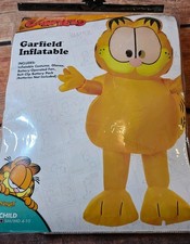 Halloween Garfield Inflatable Child Costume SM/MD 4-10, Needs New Battery Pack
