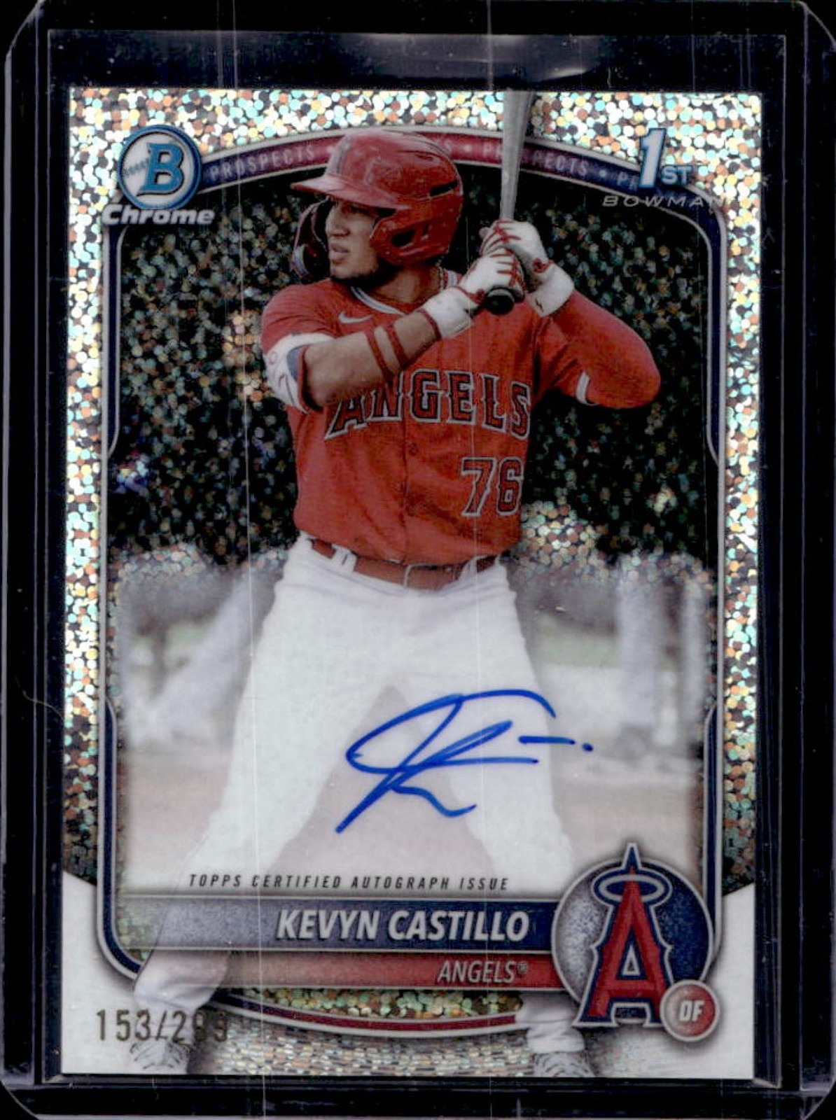 2025 Bowman Kevyn Castillo Chrome Auto Speckle Refractor 1st #/299 Angels