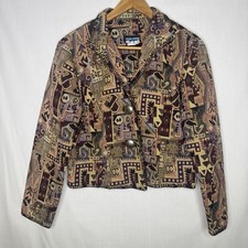 Vintage Cheyenne Outfitters L Tapestry Blazer Jacket Western Cropped Southwest