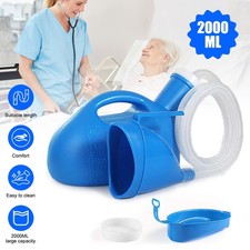 Soft Rubber Urine Bottle Unisex 2000ml Large Capacity Anti-Odor Blue