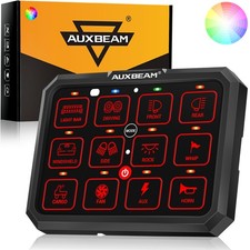 AUXBEAM 12 Gang RGB Switch Panel LED Switch Light Pod Circuit Control System Box