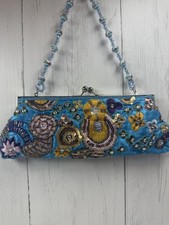 Fashion Express Colorful Beaded Embroidered Evening Bag Clutch Ball Clasp Sequin