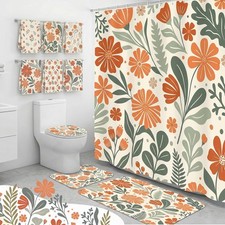 Britimes Bathroom Sets with Shower Curtain and Rugs Set of 10 Boho Floral