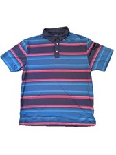 Ben Hogan Performance Polo Shirt Short Sleeve Striped Mens Size M