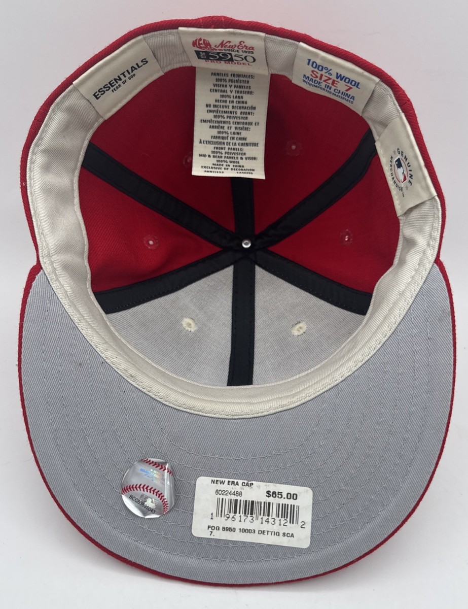 Fear of God Essentials New Era 59FIFTY Fitted Hat Cap Red Size 7